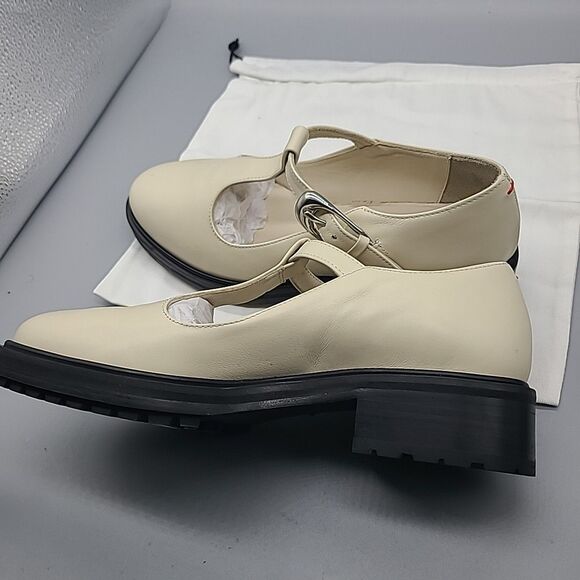 Aeyde Roberta Ivory Leather Mary Jane Loafers Shoes Women 39/ US 9 - Picture 7 of 10